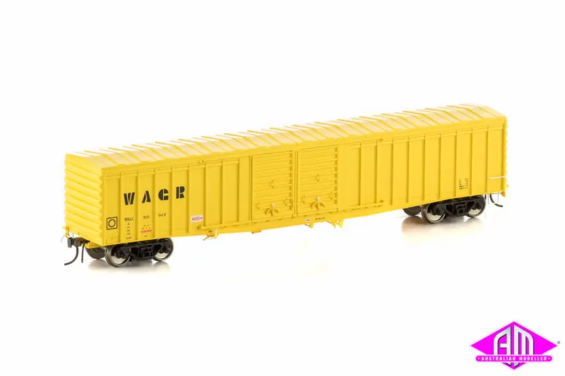 Wbax Louvred Van With Flat Roof, Yellow With Large Wagr Logo, 4 Car Pack Wlv-3 1