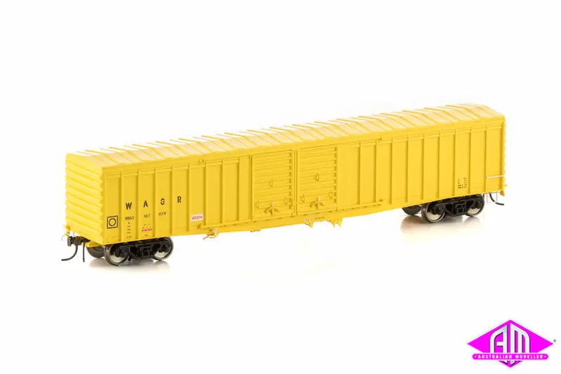 Wbax Louvred Van With Flat Roof, Yellow With Small Wagr Logo, 4 Car Pack Wlv-2 1