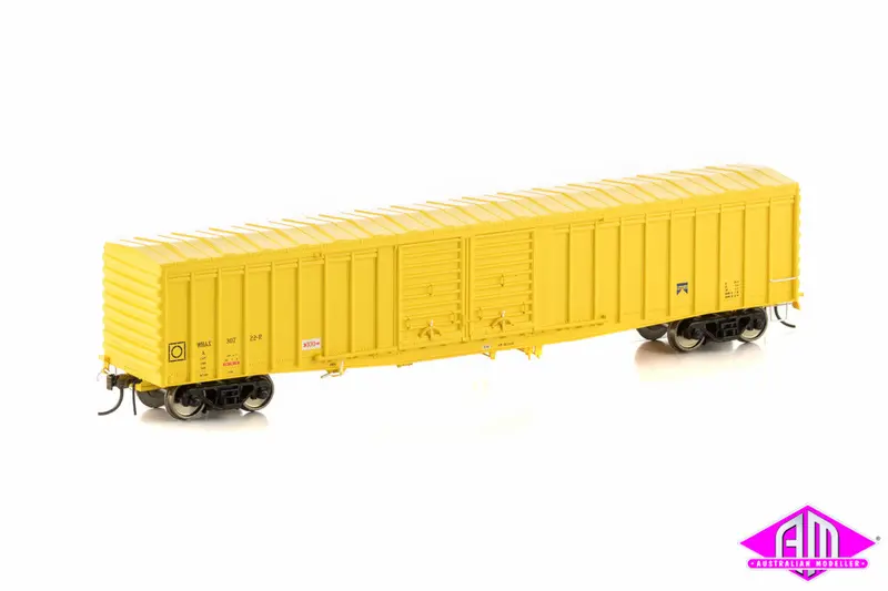 Wbax Louvred Van With Flat Roof, Yellow With West Rail Logo, 4 Car Pack Wlv-4 1