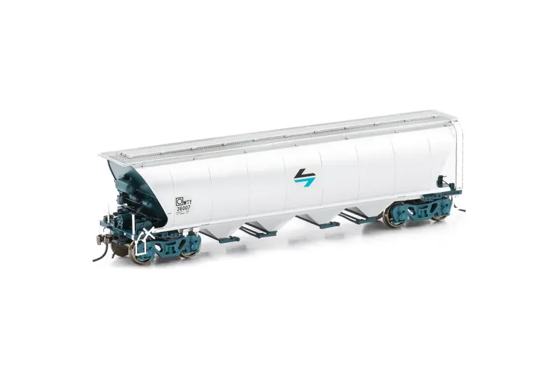 Wty Grain Hopper, With Roofwalks - Ptc Blue/Silver With Black/Blue L7 Logos - 4 Car Pack Ngh-41 1