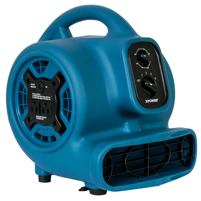 Xpower P-260At 115-Volt 1/4 Hp 800-Cfm Scented Air Mover W/ Outlets, Blue 1