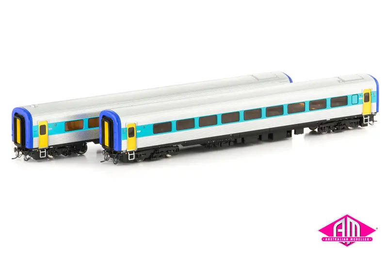 Xpt Railcorp Countrylink Xpt, Blue/Teal/White - 2 Car Add-On-Set  (Xpt-14) Ho Scale 1