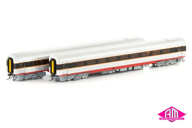 Xpt Sra Intercity Xpt, Red/Grey/Black With Candy L7 - 2 Car Add-On-Set (Xpt-11) Ho Scale 1