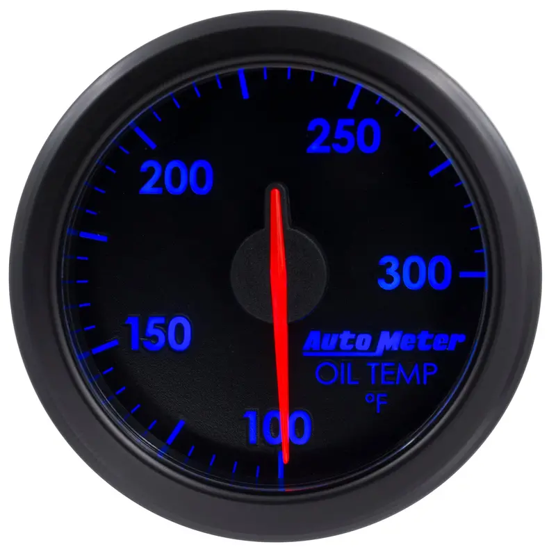 Autometer Airdrive Oil Temperature Gauge – 2-1/16", 100–300°F, Black Dial 1