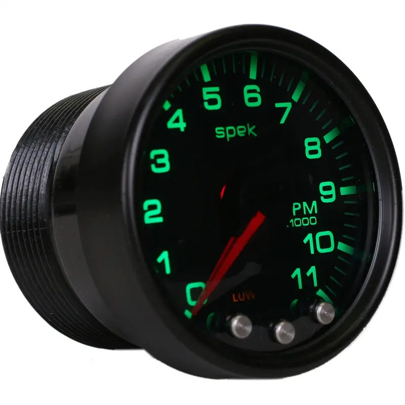 Autometer P33652 Spek-Pro 2-1/16" Tachometer With Shift Light And Peak Rpm Memory – Black/Smoke Face 1