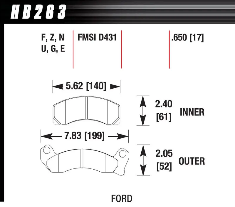 Hawk Hb263F650 Performance Street Brake Pad Set – Four-Pad Package 1