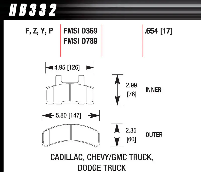 Hawk Performance Hb332F654 Street Brake Pads – Set Of 4 1