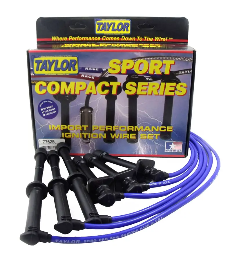 Taylor Cable Spiro-Pro 8Mm Ignition Wire Set – Blue, Oe Boot, 9.5" Length 1