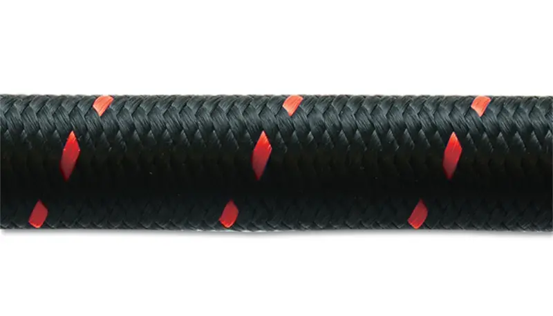 Vibrant Performance 11990R Nylon-Braided Flex Hose – -10An Size, 0.58" Id, 5-Foot Roll (Black/Red) 1